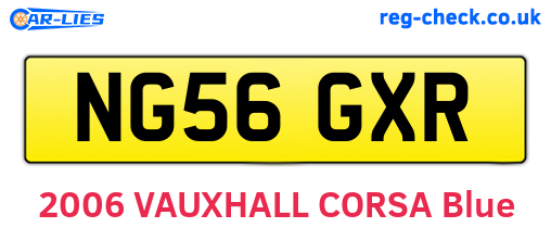 NG56GXR are the vehicle registration plates.