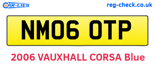 NM06OTP are the vehicle registration plates.