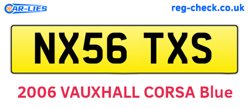 NX56TXS are the vehicle registration plates.