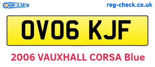 OV06KJF are the vehicle registration plates.