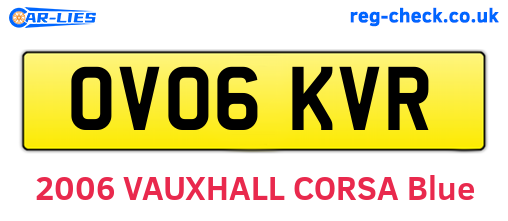 OV06KVR are the vehicle registration plates.