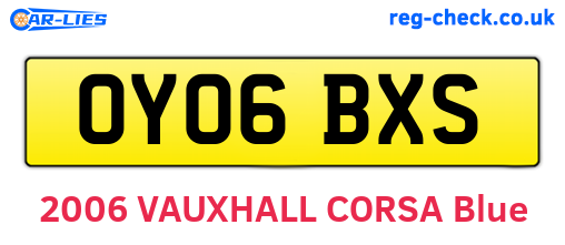 OY06BXS are the vehicle registration plates.