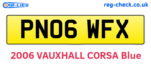PN06WFX are the vehicle registration plates.