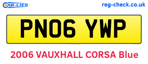PN06YWP are the vehicle registration plates.