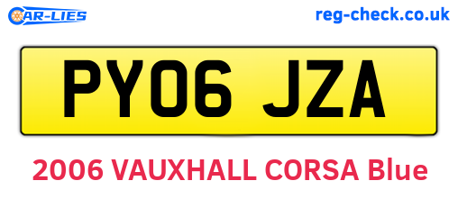 PY06JZA are the vehicle registration plates.