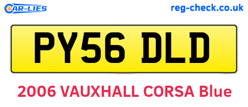 PY56DLD are the vehicle registration plates.