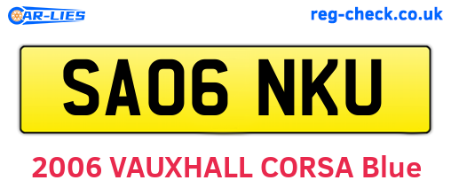 SA06NKU are the vehicle registration plates.