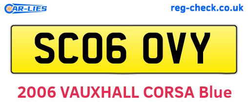 SC06OVY are the vehicle registration plates.