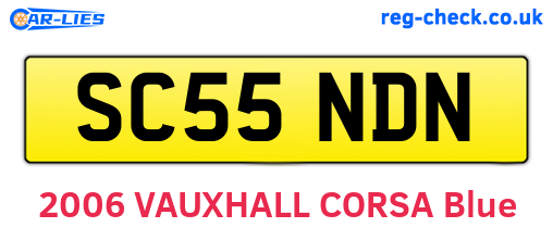 SC55NDN are the vehicle registration plates.