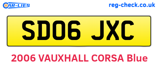 SD06JXC are the vehicle registration plates.