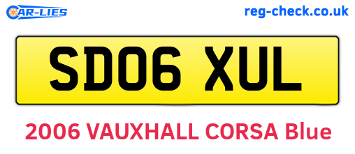 SD06XUL are the vehicle registration plates.