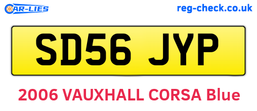 SD56JYP are the vehicle registration plates.