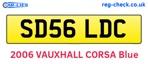 SD56LDC are the vehicle registration plates.