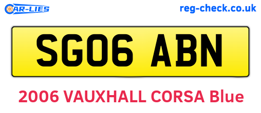 SG06ABN are the vehicle registration plates.