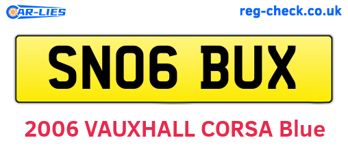SN06BUX are the vehicle registration plates.
