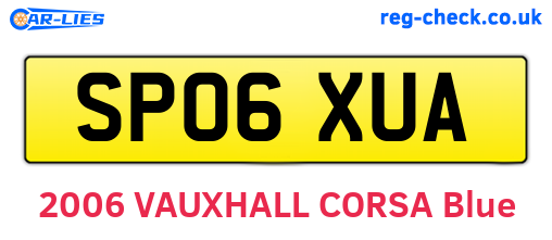 SP06XUA are the vehicle registration plates.