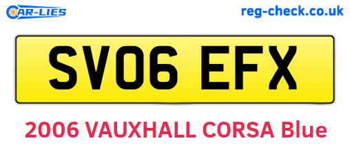 SV06EFX are the vehicle registration plates.