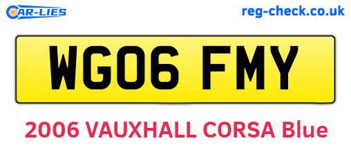 WG06FMY are the vehicle registration plates.