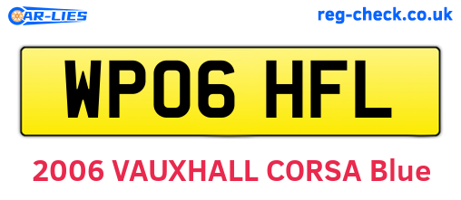 WP06HFL are the vehicle registration plates.