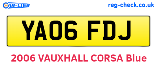 YA06FDJ are the vehicle registration plates.