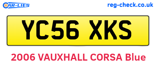 YC56XKS are the vehicle registration plates.