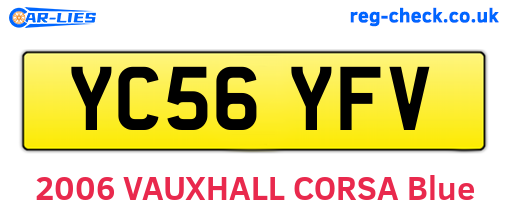 YC56YFV are the vehicle registration plates.