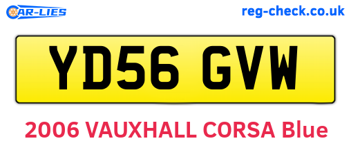 YD56GVW are the vehicle registration plates.