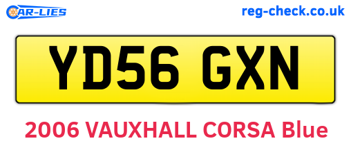 YD56GXN are the vehicle registration plates.