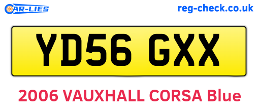 YD56GXX are the vehicle registration plates.