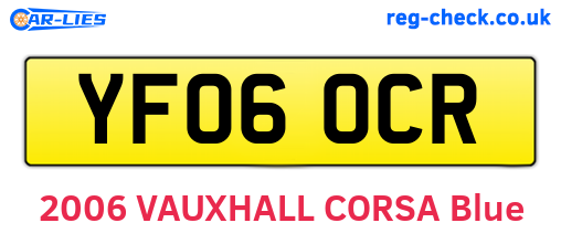 YF06OCR are the vehicle registration plates.