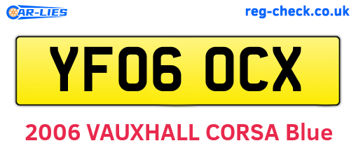 YF06OCX are the vehicle registration plates.