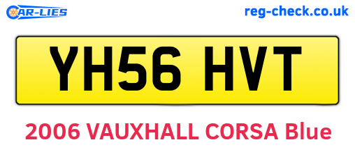 YH56HVT are the vehicle registration plates.