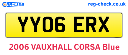 YY06ERX are the vehicle registration plates.