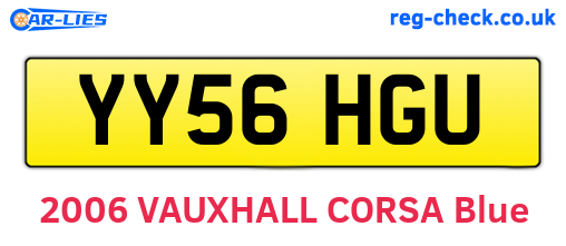 YY56HGU are the vehicle registration plates.