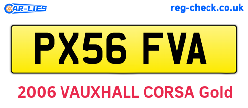 PX56FVA are the vehicle registration plates.