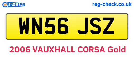 WN56JSZ are the vehicle registration plates.