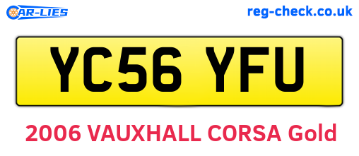 YC56YFU are the vehicle registration plates.