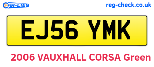 EJ56YMK are the vehicle registration plates.