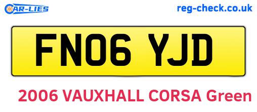 FN06YJD are the vehicle registration plates.