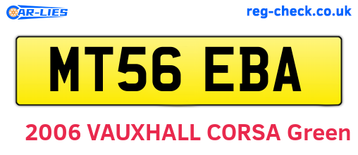 MT56EBA are the vehicle registration plates.