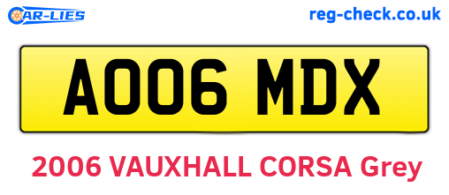 AO06MDX are the vehicle registration plates.