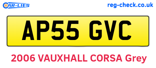 AP55GVC are the vehicle registration plates.