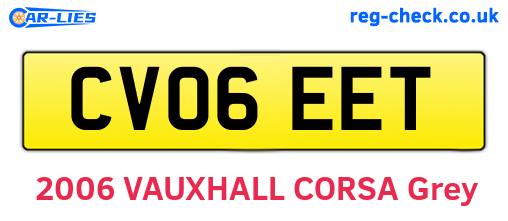 CV06EET are the vehicle registration plates.