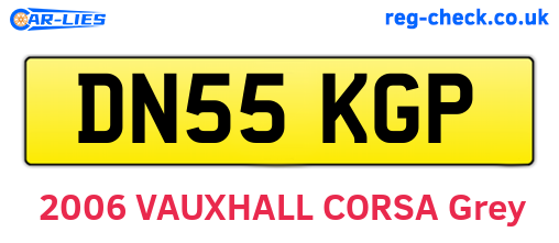 DN55KGP are the vehicle registration plates.
