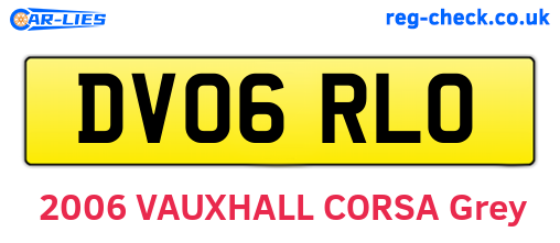 DV06RLO are the vehicle registration plates.