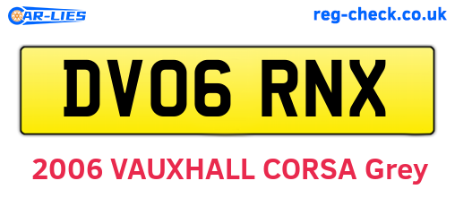 DV06RNX are the vehicle registration plates.