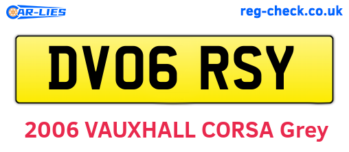 DV06RSY are the vehicle registration plates.