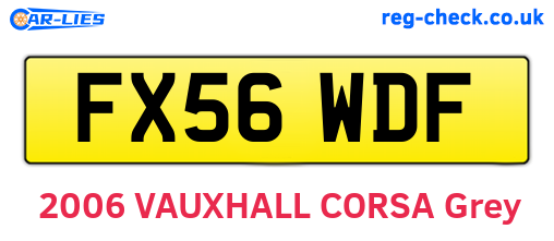FX56WDF are the vehicle registration plates.