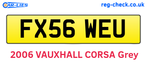 FX56WEU are the vehicle registration plates.