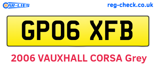 GP06XFB are the vehicle registration plates.